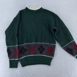 Vintage Giorgio‎ di Firenze Sweater Mens XS Argyle Wool Blend Made in Italy 90s